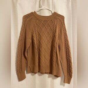 Gap FALL Women’s Cable Knit Tan Full Length Sweater